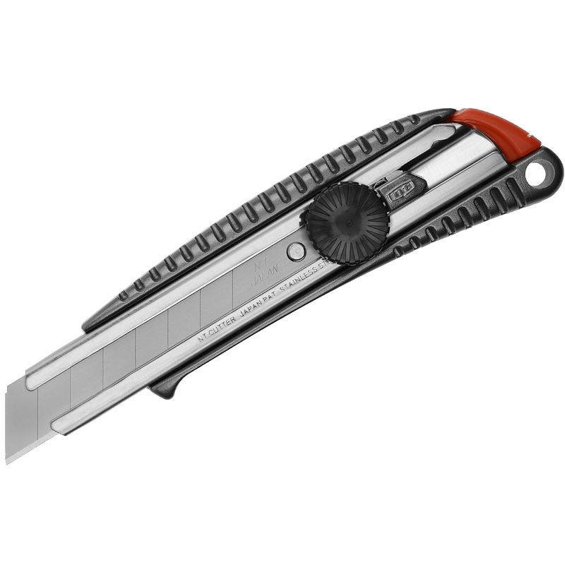 Ніж канцелярський великий, лезо 18 мм (метал. напр), метал корпус, фіксатор гвинт, кут леза 58 град