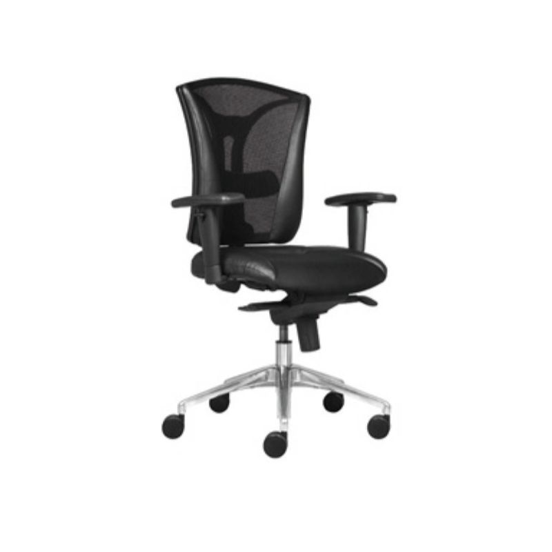 Крісло керівника PILOT R (LE-A), шкіра нат. LUX, чорн