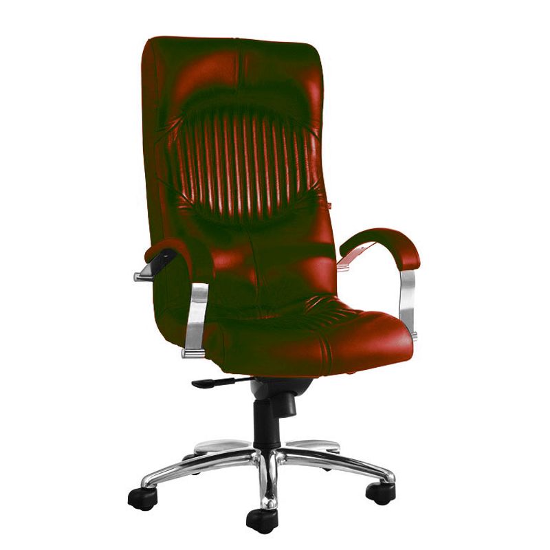 Крісло керівника GALAXY Steel chrome (LE-E), шкіра нат LUX, червоний