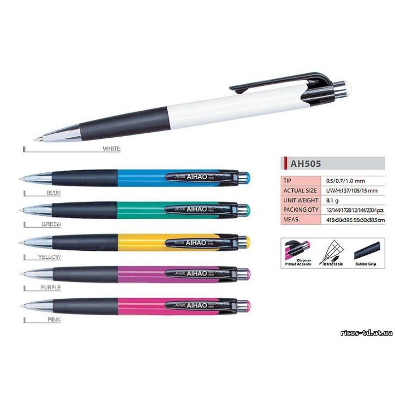 Авт. кулькова ручка AH-505, синій