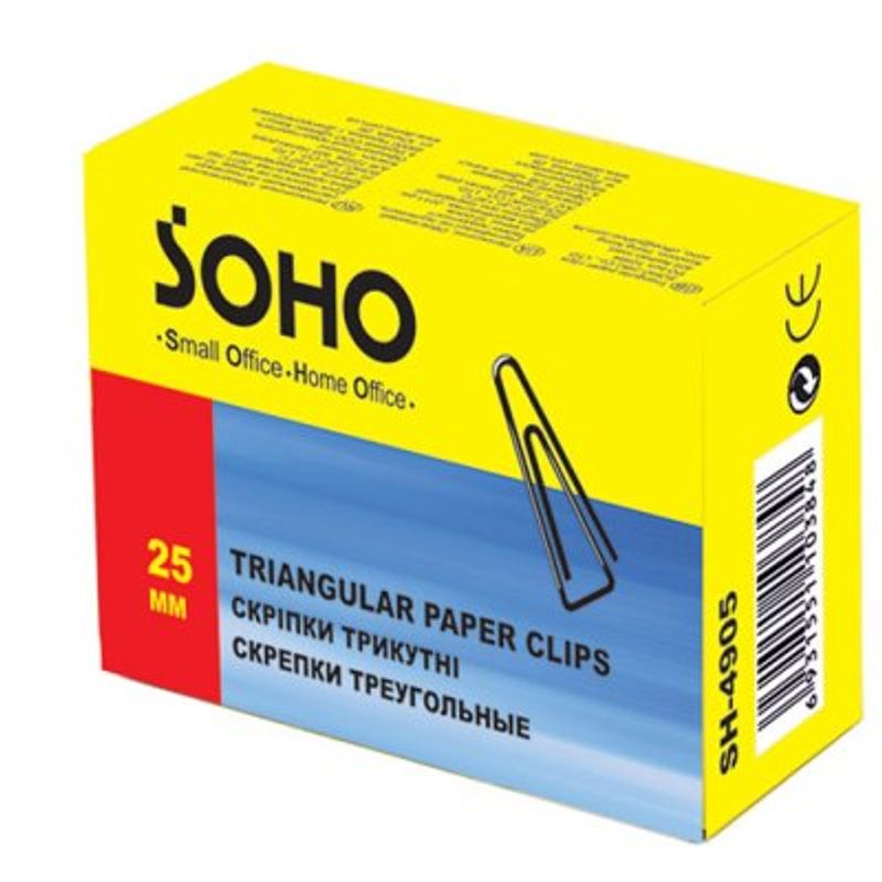Скріпки 25 мм, 100 шт, трикутні