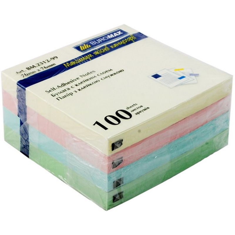 Папір клейкий 76х 76 100арк. кольор