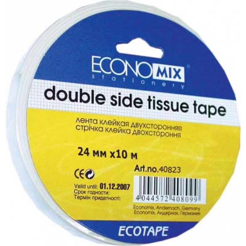Скотч двосторонній 24 х 10м (тонкая прозрачная основа)