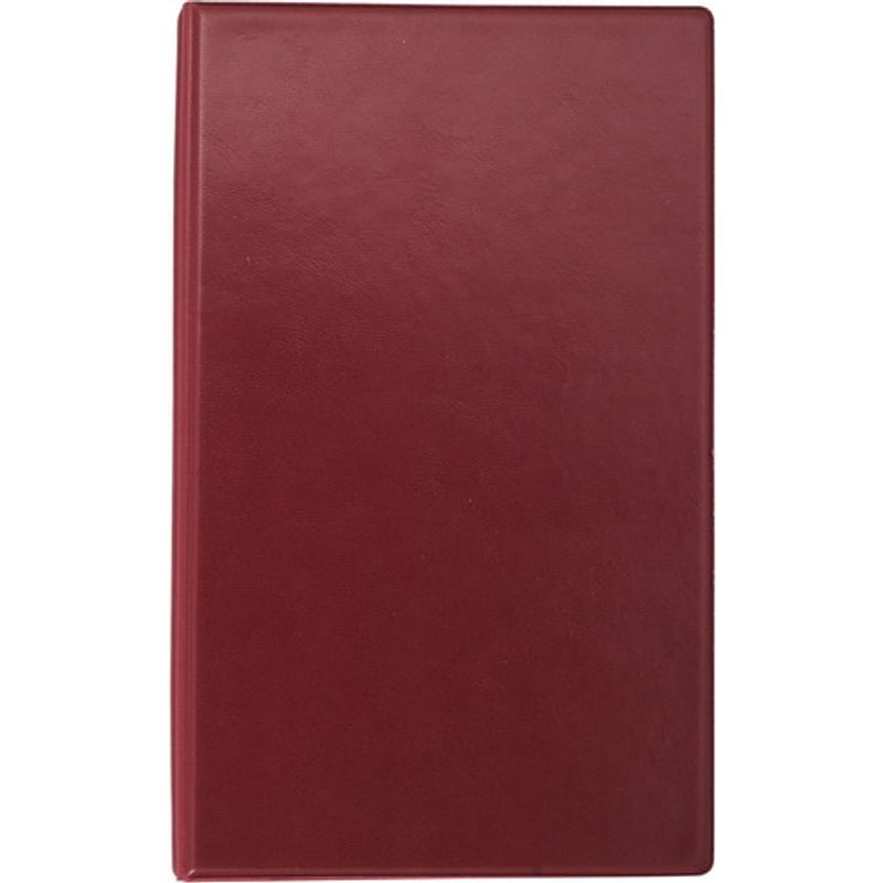 Візитниця (200віз. на кільцях) з АЛФ. покажчиком, бордова