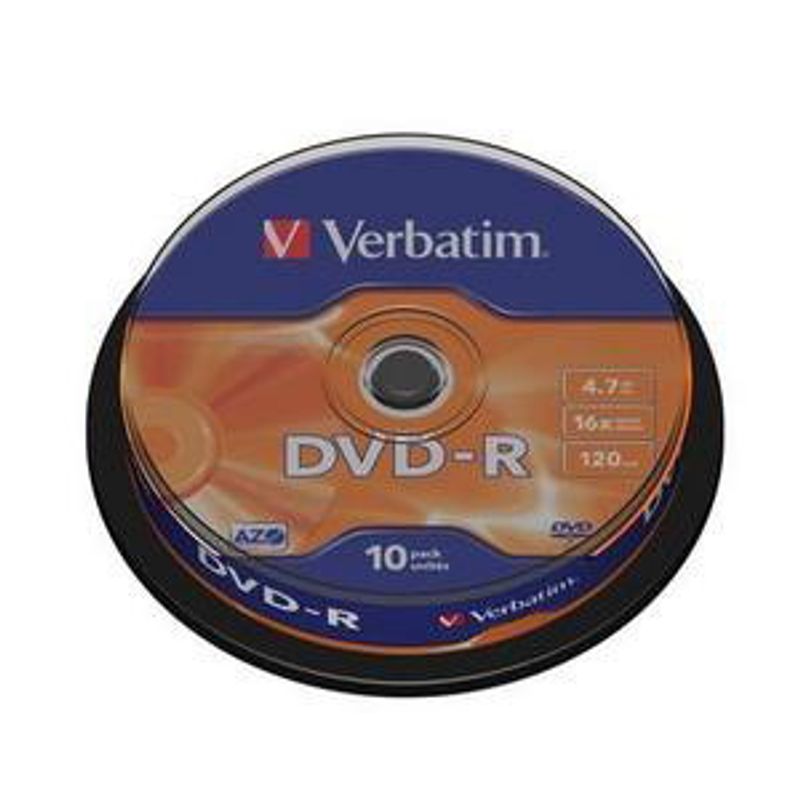 Диск DVD-R (Cake 10) 4. 7GB Verbatim /120min