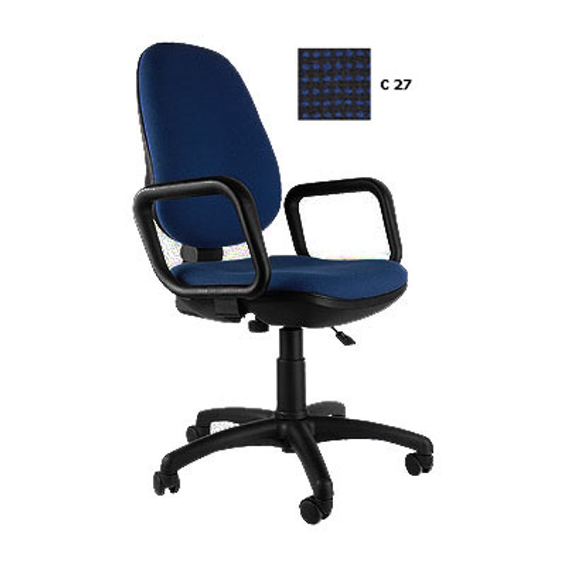 Крісло для персоналу COMFORT GTP (чорно синій, C 27)