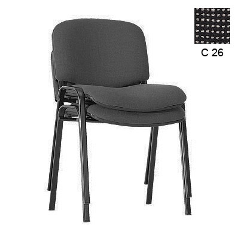 Стілець офісний ISO Black C-26, тканина більше чорного+сірий