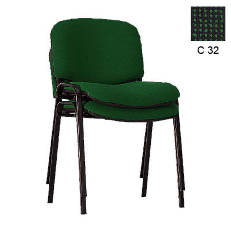 Стілець офісний ISO Black C-32, тканина більше чорного+зелений