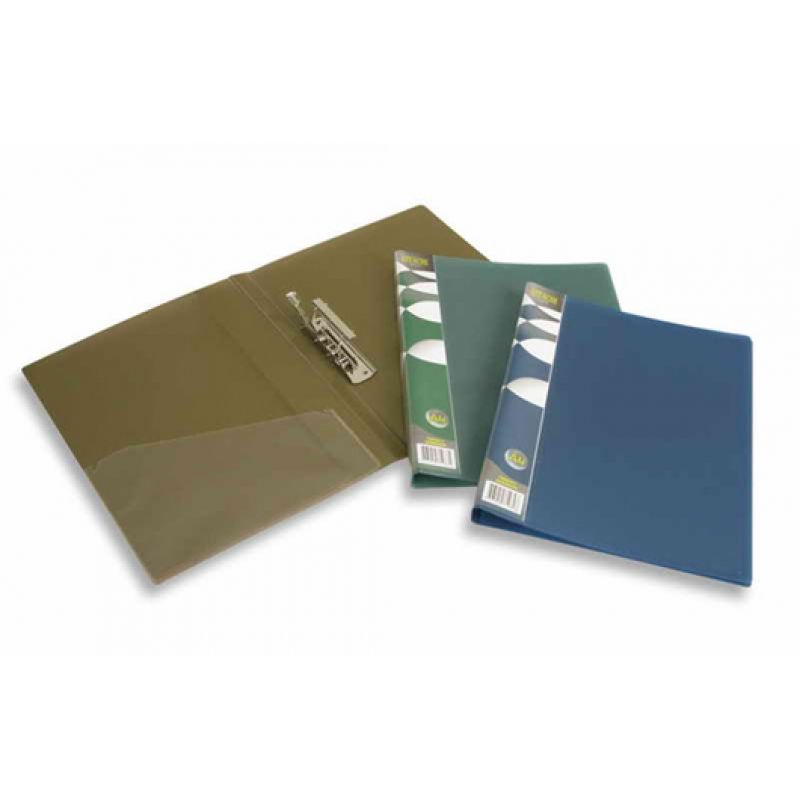 Папка с прижимом пластик металлик