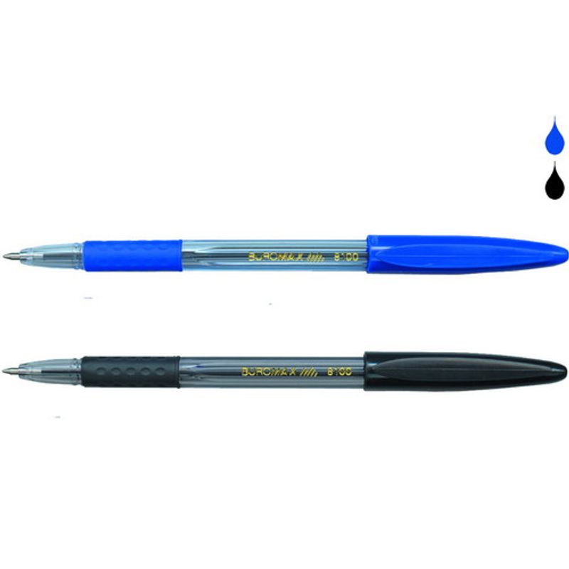 Шариковая ручка с рез. гриппом 1200 м, синяя