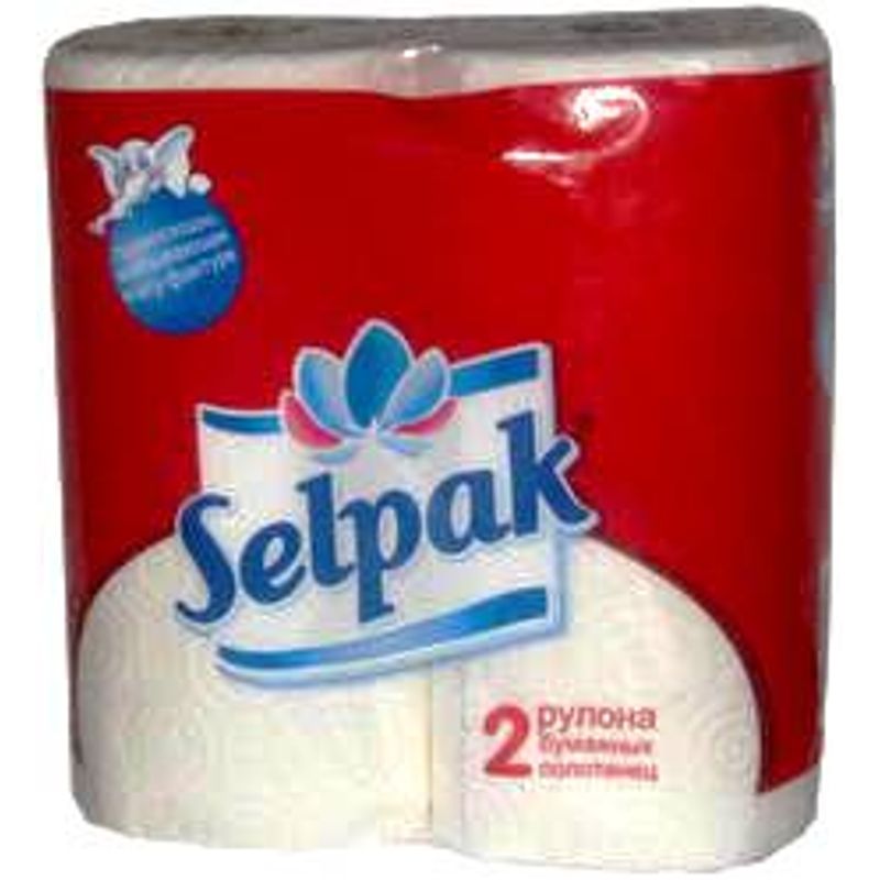 Полотенца бумажные рулонные 3 сл. SELPAK (уп. =2 рул. ) бел