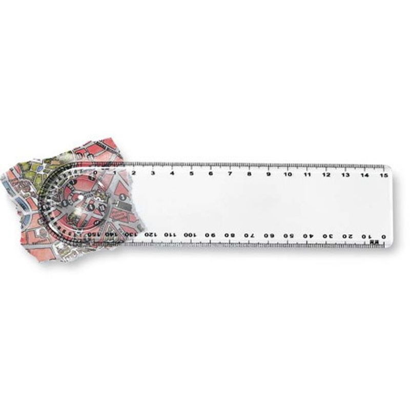 Линейка пласт дымч. с линзой