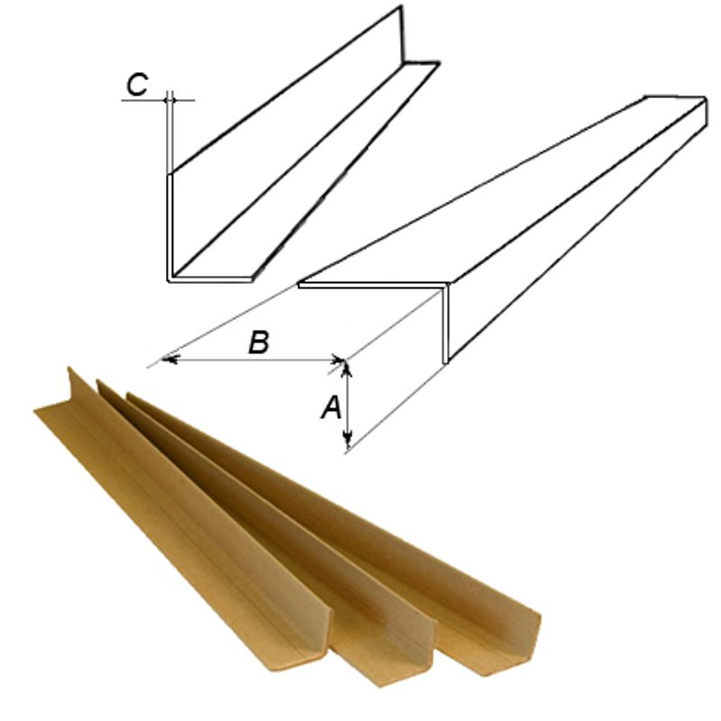 Уголок картонный защитный 60*60*4 мм, L=2м