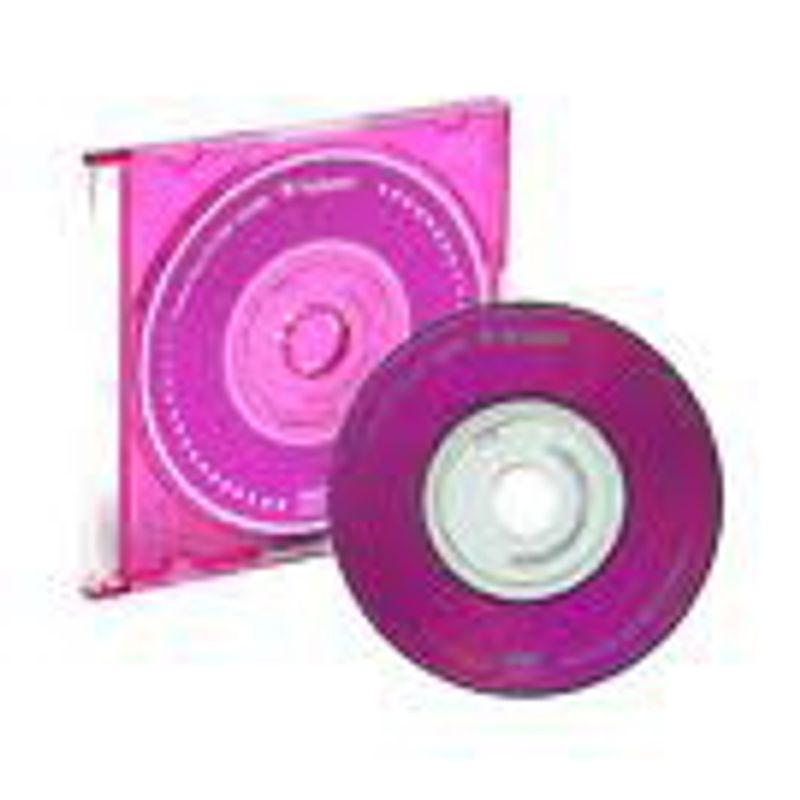 Диск CD-RW mini Slim Verbatim 210MB/4х8cm COLOR