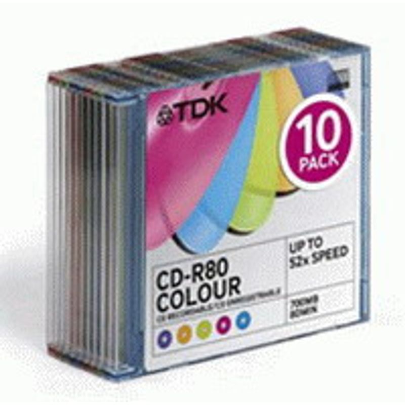 Диск CD-RW Slim TDK 700MB/80 min 8-12x Colour
