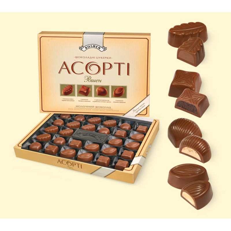 Конфеты Рошен Ассорти молочный шоколад 406 г