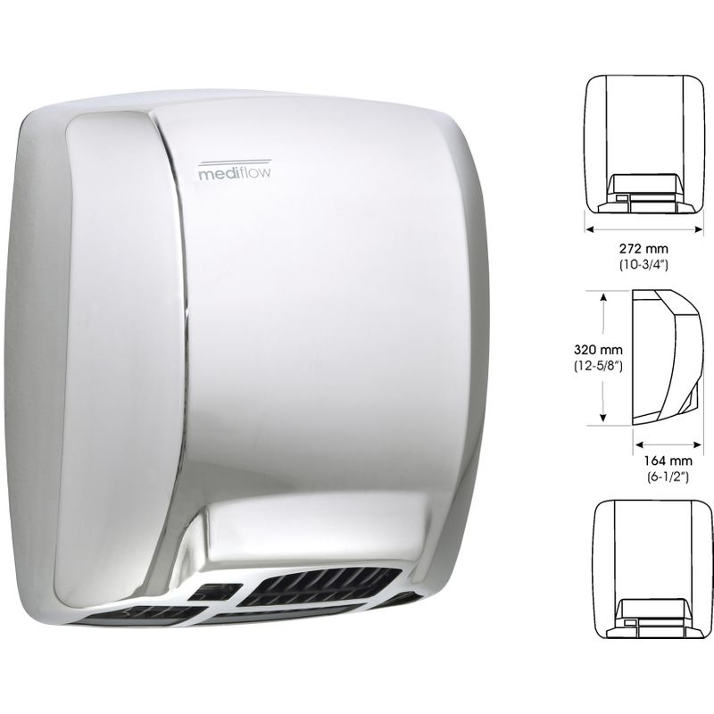 Сушилка для рук MEDIFLOW 2750Вт нерж. глянецевая