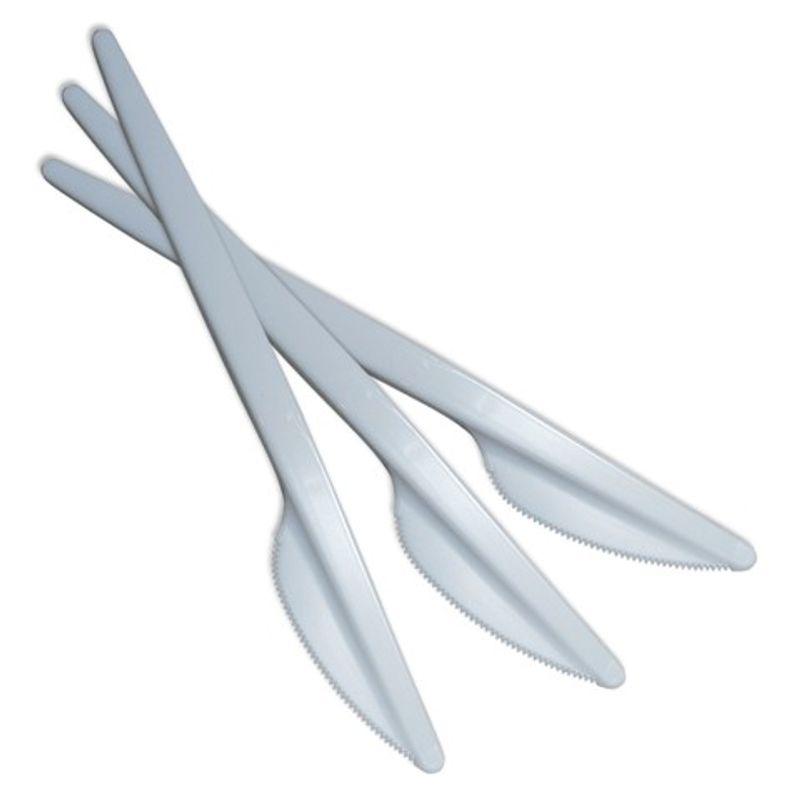 Ніж одноразовий Пс 17 см Білий (100шт. /уп. )