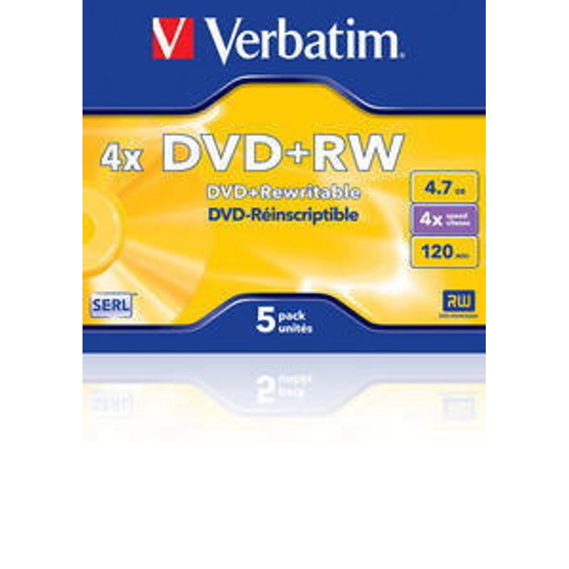 Диск DVD-RW Slim 4. 7 GB Verbatim /120min 4x Colour