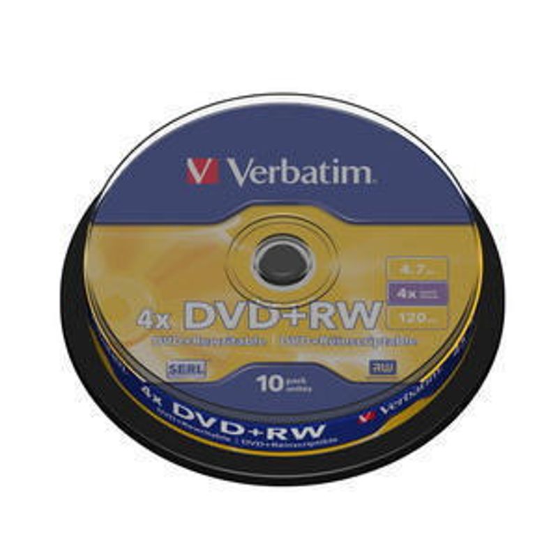 Диск DVD-RW (Cake 10) Verbatim 4. 7 GB/120min 4x