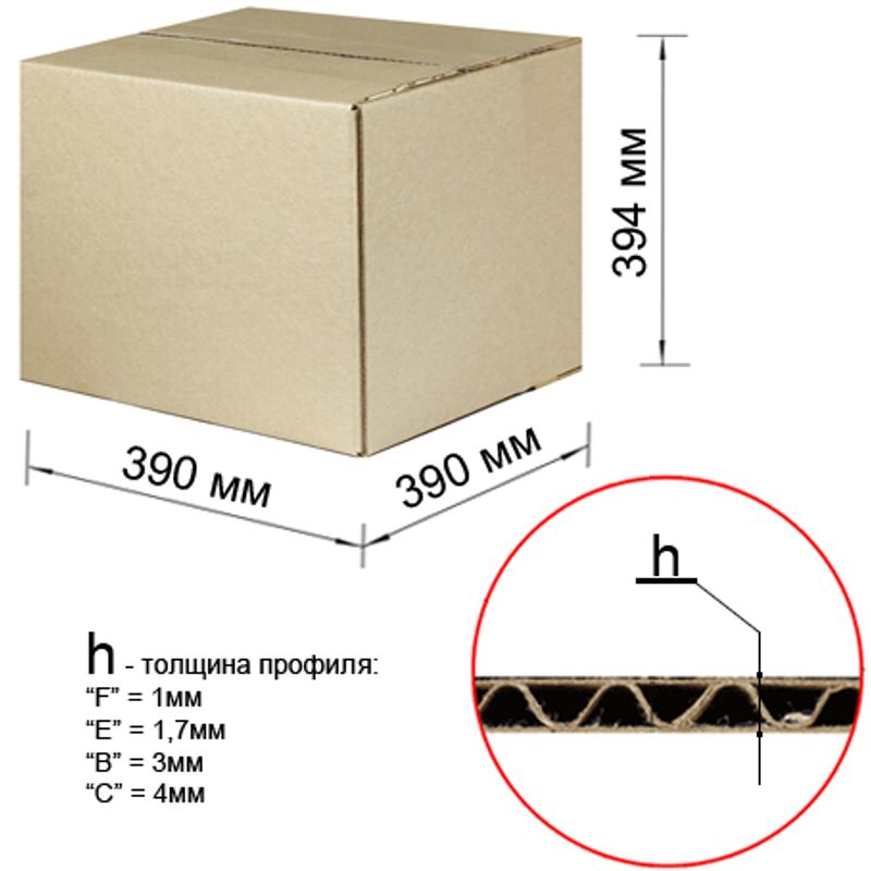 Гофрокороб 390х390х394 Т-23К бурий