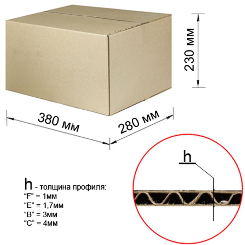 Гофрокороб 380х280х230 Т-24К бурий