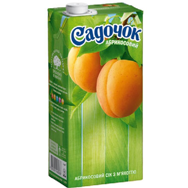 Сок абрикосовый с мякотью, Садочек, 1л