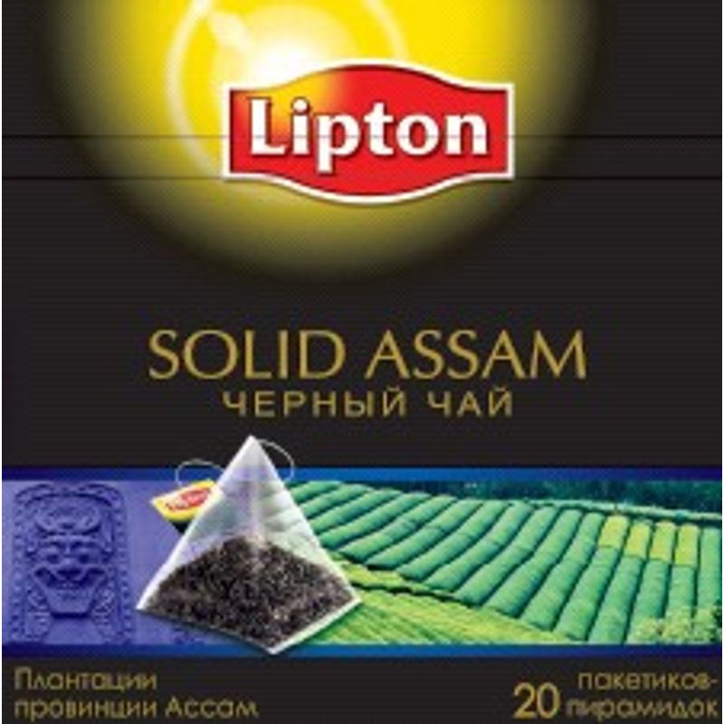 Чай Липтон черный Solid assam , (пакет на нитке) 20*1, 5г