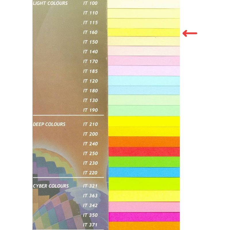 Папір кольоровий A4 жовт. пастел. (160г/м2)250арк