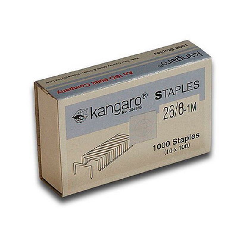 Скоби № 26/8, до 50 аркушів, (ширина=11, 7мм; висота ніжки 8мм), (1000 шт. )