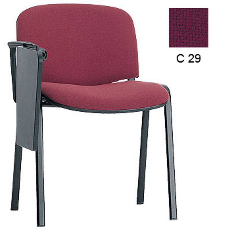 Стілець офісний ISO Black+столик для конференций C-29, ткань бордо