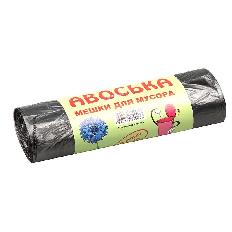 Кульки д/мусора 60л, 60х80см, стандарт (HD), 20шт