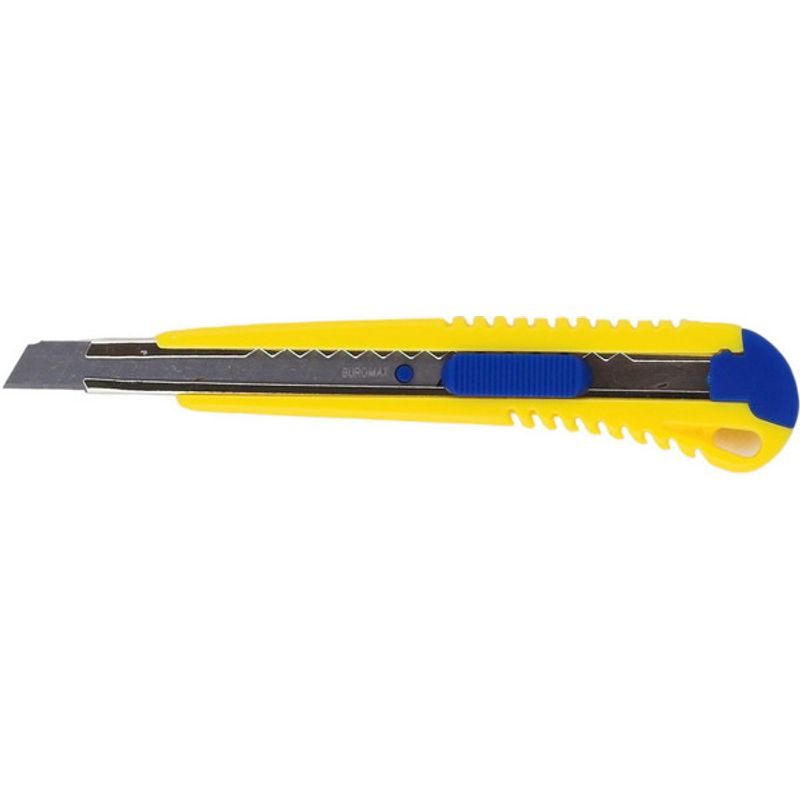 Ніж канцелярський малий, лезо 9 мм (метал. напр), пластік