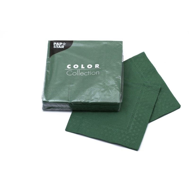 Серветки сервірув. 3-х сл. 33х33см зелені PAPSTAR (уп. -20шт. )