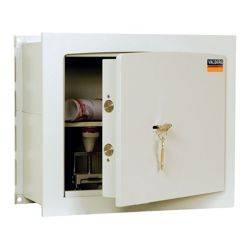 сейф вбудовується в стіну; зовн. 380х450х216мм, внут. 342х414х161мм; замок ключовий; 1полка; Вес24