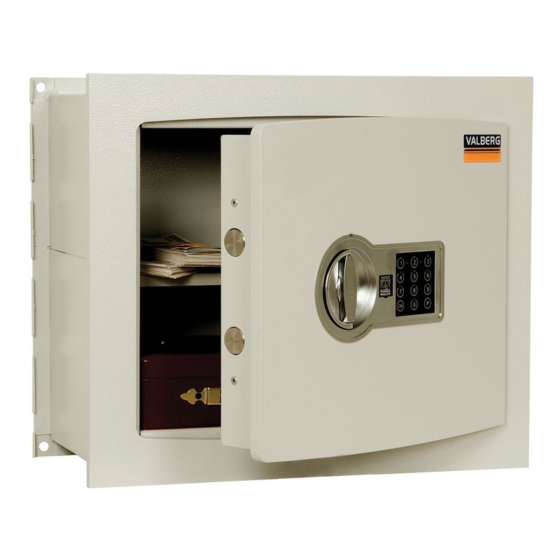 сейф вбудовується в стіну; зовн. 380х450х216мм, внут. 342х414х161мм; замок код-электро; 1полка; Вес24