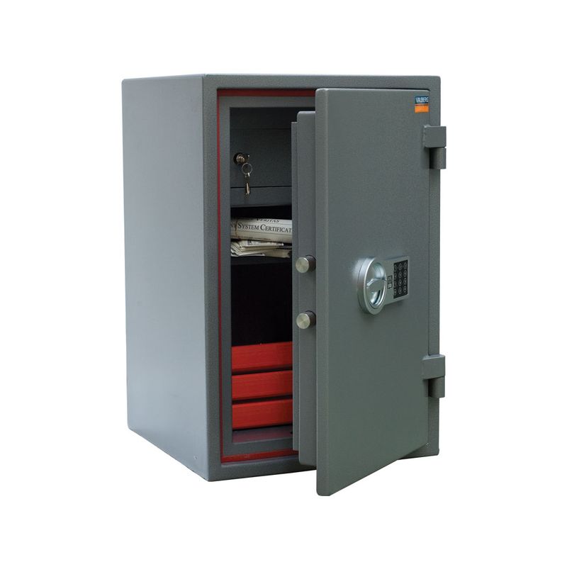 сейф вогнестійкий и зломостійкий; зовн. 670х440х440мм, замок код-электро; 1полка; касса; Вес112