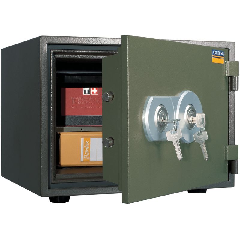 сейф вогнестійкий; зовн. 340х435х400мм, внут. 230х340х285мм; 2 замка ключових; 1полка; Вес28