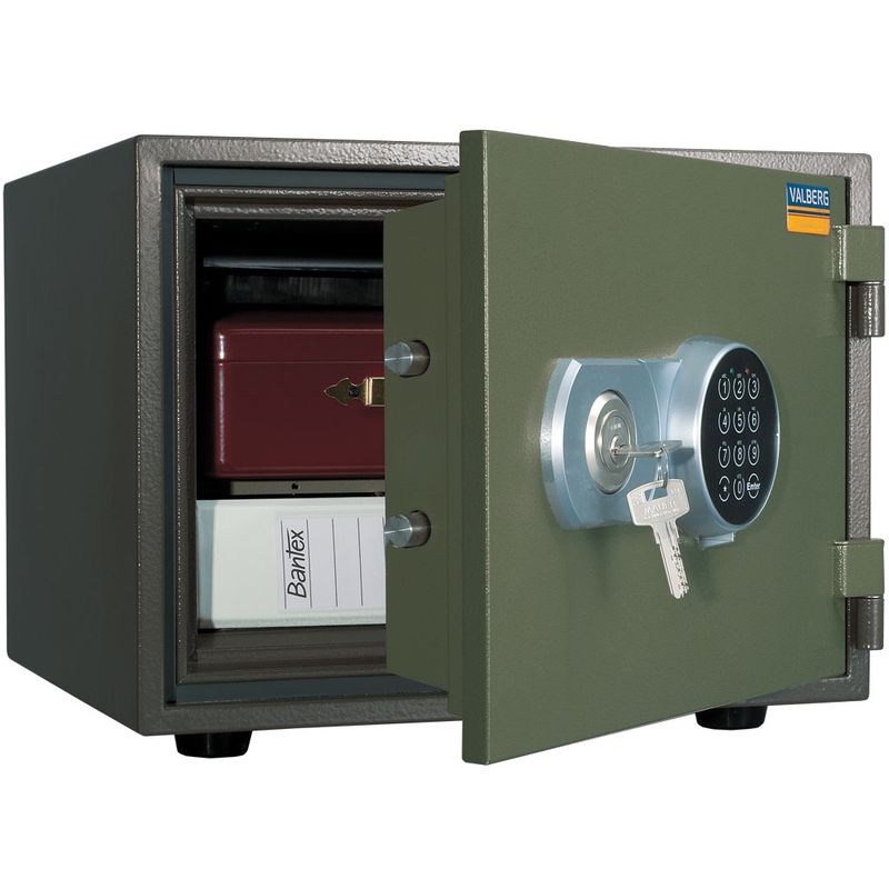 сейф вогнестійкий; зовн. 340х435х400мм, внут. 230х340х285мм; замок код-электро; 1полка; Вес28