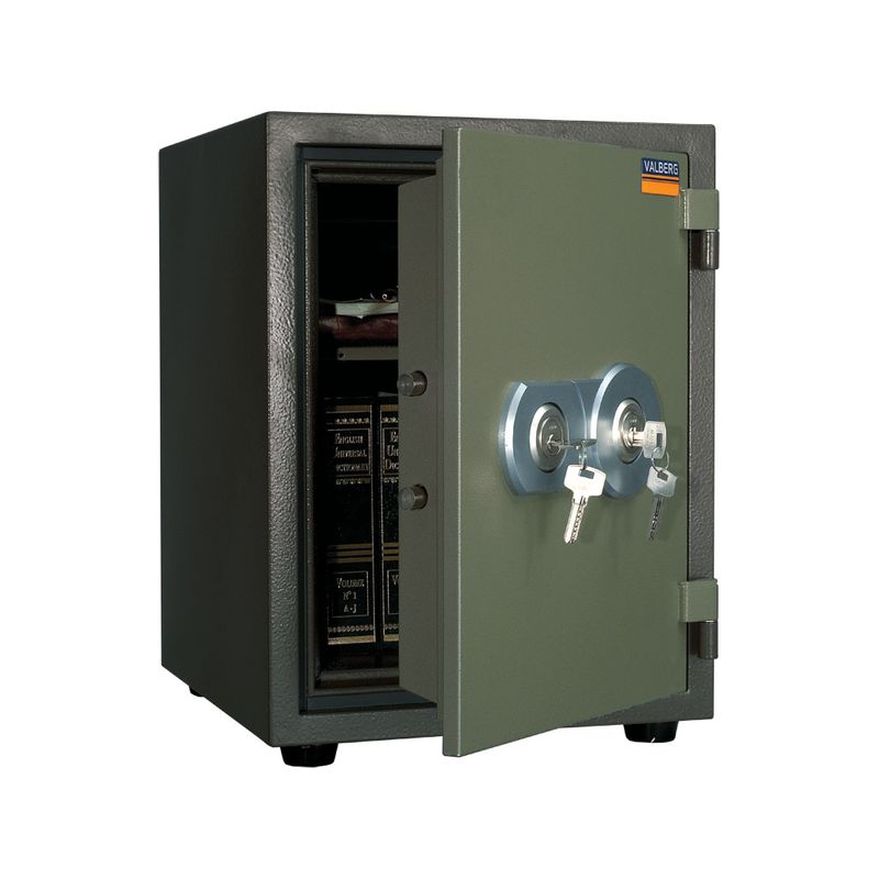 сейф вогнестійкий; зовн. 500х370х405мм, внут. 372х257х285мм; 2 замка ключових; лоток +1полка; Вес34