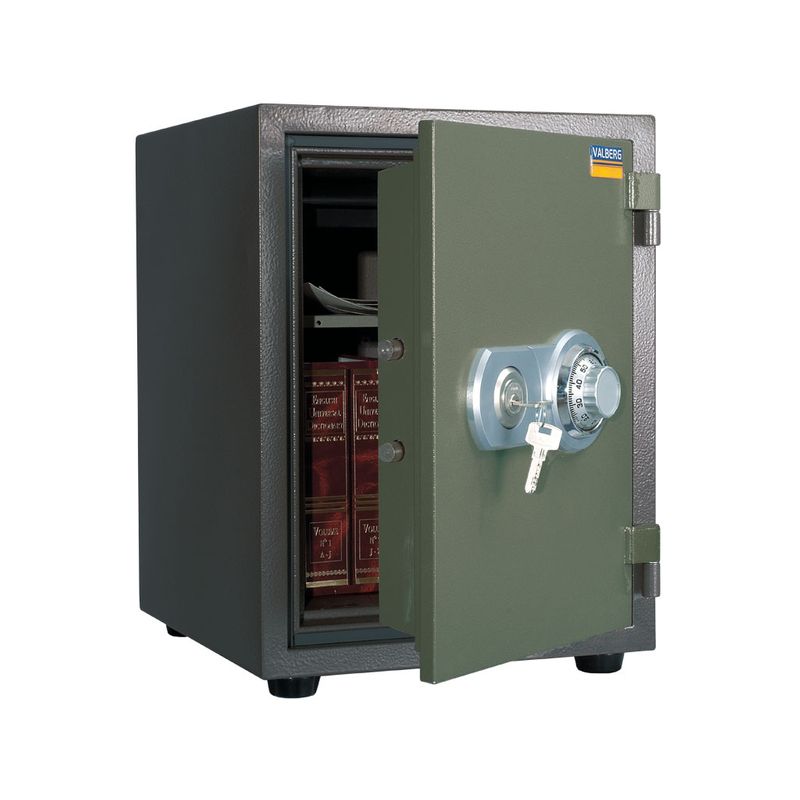 сейф вогнестійкий; зовн. 500х370х405мм, внут. 372х257х285мм; замок код-механика+ключ; лоток+1полк; Вес3