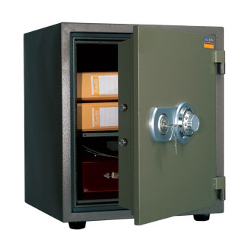 сейф вогнестійкий; зовн. 510х445х405мм, внут. 407х341х286мм; замок код-механика+ключ; лоток+1полк; Вес4