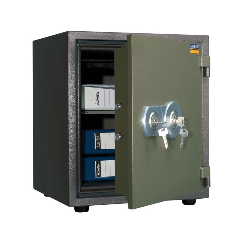 сейф вогнестійкий; зовн. 520х450х405мм, внут. 392х337х285мм; 2 замка ключових; лоток+1полка; Вес57