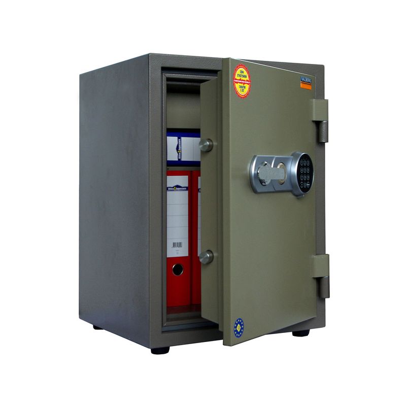 сейф вогнестійкий; зовн. 670х470х405мм, внут. 507х330х295мм; замок код-электро; 1полка; касса; Вес105