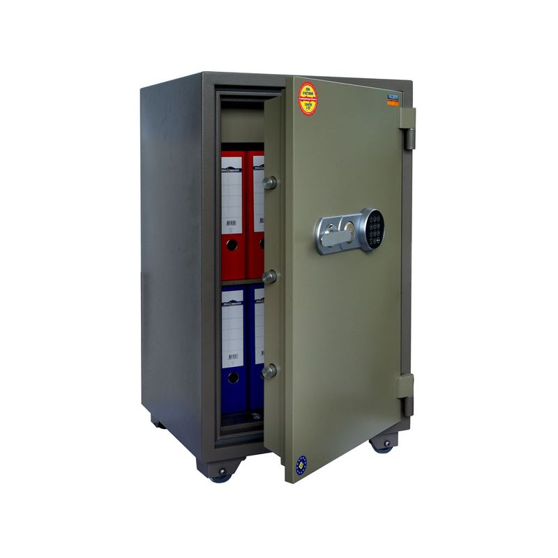 сейф вогнестійкий; зовн. 1200х 712х612мм, внут. 1034х546х416мм; замок код-элек+ключ; 2полк; касса; Вес270