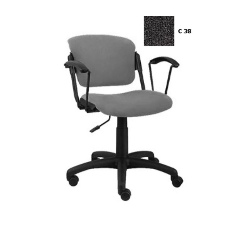 Крісло для персоналу ERA GTP black + (Підлокітники) (сірий, C 38)