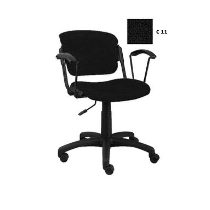 Крісло для персоналу ERA GTP black + (Підлокітники) (чорний, C 11)