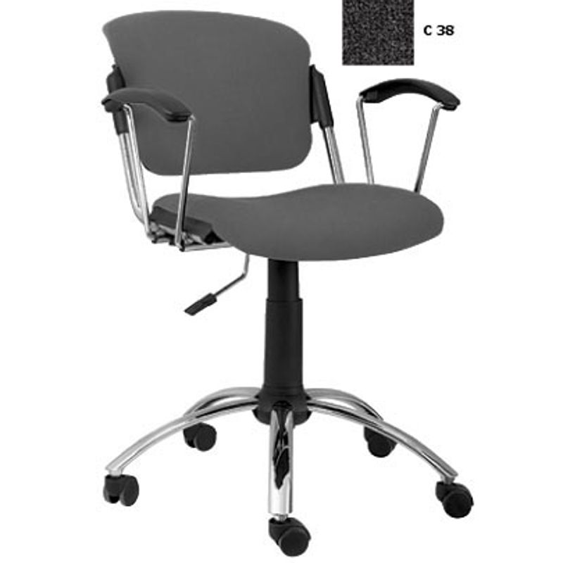 Крісло для персоналу ERA GTP chrome + (Підлокітники) (сірий, C 38)