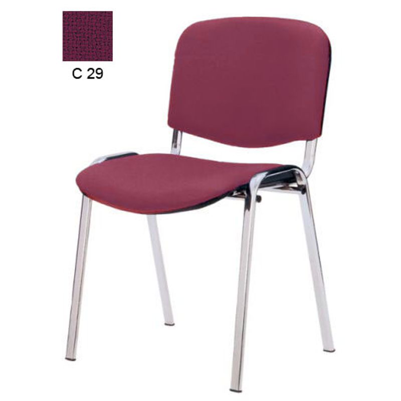 Стілець офісний ISO хром (бордо, C 29)