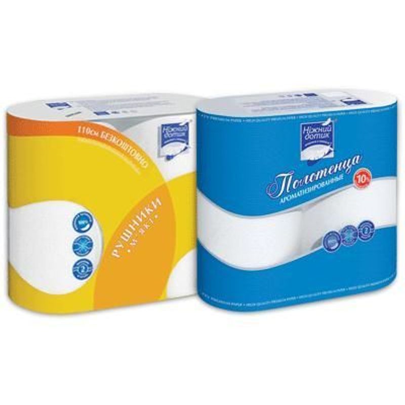 Полотенца бумажные рулонные 2 сл. Ніжний Дотик (уп. =2рул)